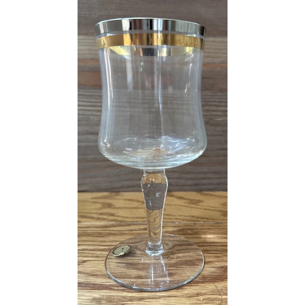 Platinum And Gold Romanian 6 Sherry Glasses Never Used